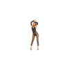 Bodystocking résille noir et mitaines assorties – René Rofé